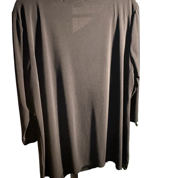 Cato Woman Black Tunic Top with asymmetrical neckline and ring accent. 18/20 - Picture 2 of 4